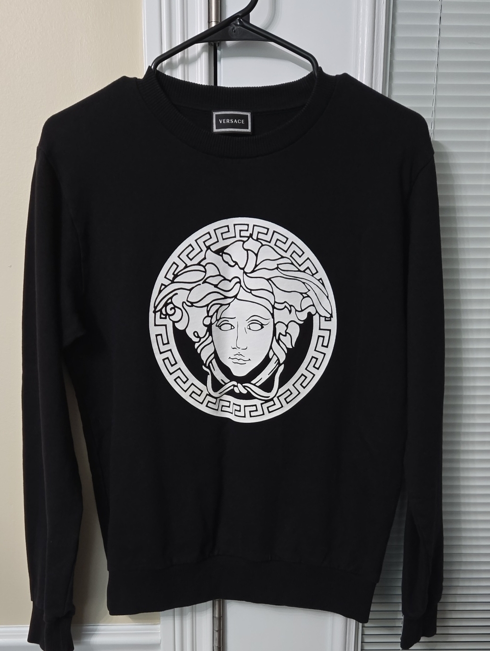 Versace Black Sweatshirt with White Medusa Graphic